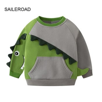 SAILEROAD 2022 New Fleece Φούτερ για αγόρια 2-7 ετών Ρούχα Βαμβακερά εξωτερικά ενδύματα Κινούμενα σχέδια Δεινόσαυροι Μπλουζάκια μωρών Παιδικά Φούτερ για νήπια