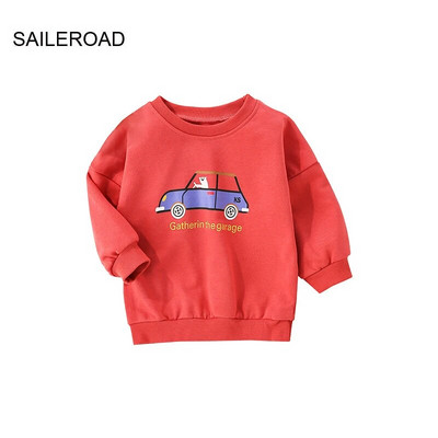 SAILEROAD Pavasaris Rudens Jauns 2–7 gadi Apģērbi Kokvilnas Virsdrēbes Karikatūras Transportlīdzekļi Zēniem Zēniem Apkakle Topi Bērniem Toddler Džemperi
