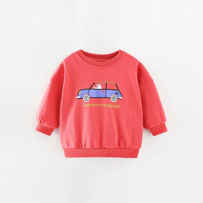 SAILEROAD Pavasaris Rudens Jauns 2–7 gadi Apģērbi Kokvilnas Virsdrēbes Karikatūras Transportlīdzekļi Zēniem Zēniem Apkakle Topi Bērniem Toddler Džemperi