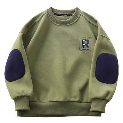 Zēnu sporta krekls Kokvilnas džemperis pusaudžiem ar burtiem apdrukāts bērnu džemperis 2023. gada rudens vīns bērniem virsdrēbes bērnu apģērbi