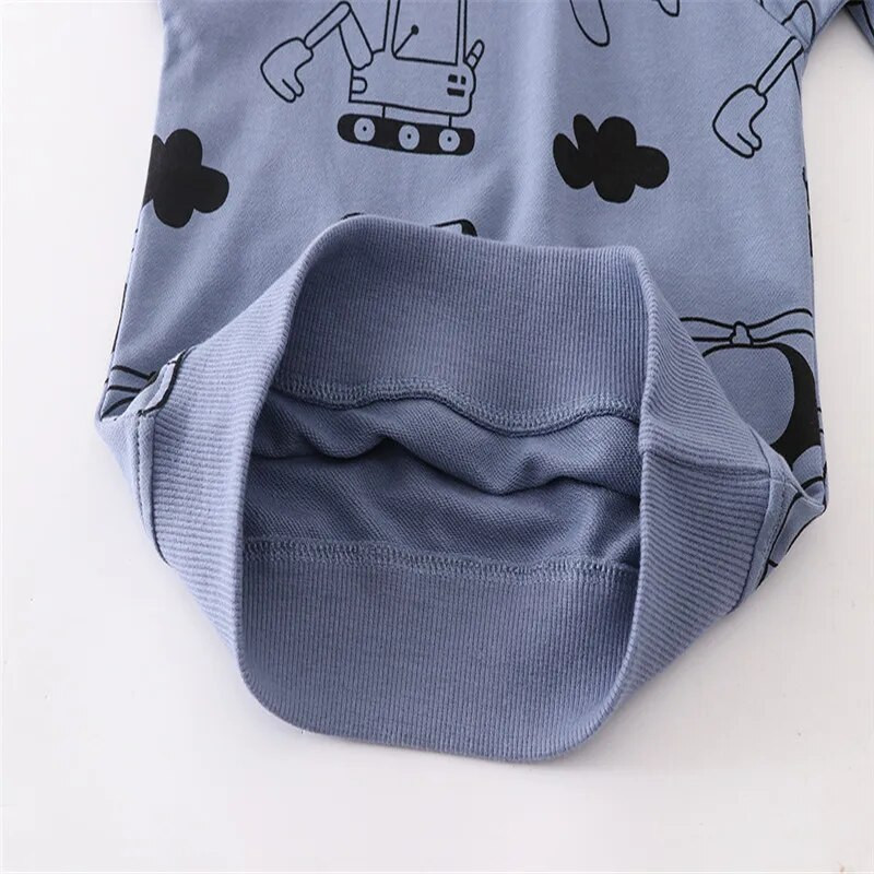 Lēcieni Metri Jaunums Karikatūra Zēnu Džemperi Rudens Pavasaris Bērnu Apģērbs Garām piedurknēm Lidmašīnas Automašīnas Apdrukas Krekli