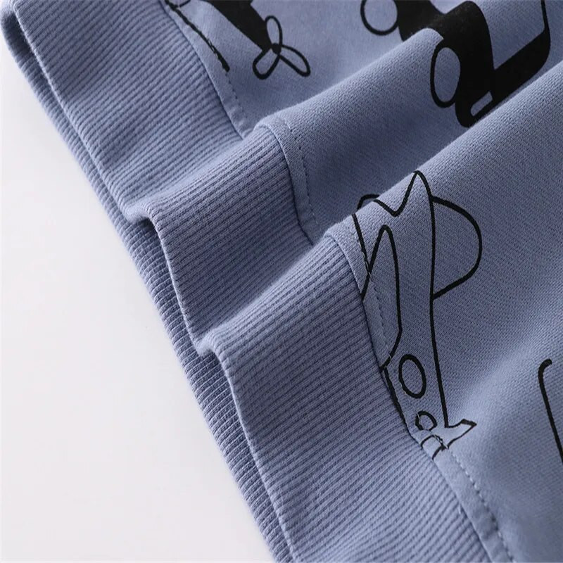 Lēcieni Metri Jaunums Karikatūra Zēnu Džemperi Rudens Pavasaris Bērnu Apģērbs Garām piedurknēm Lidmašīnas Automašīnas Apdrukas Krekli