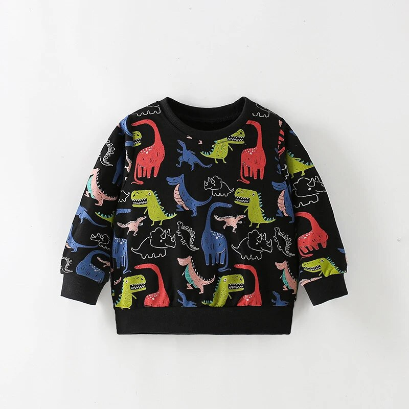 SAILEROAD Pavasara jauni zēni 2–7 gadi Apģērbi Kokvilnas Virsdrēbes Karikatūra Dinozauri Bērnu Topi Meitenēm Bērniem Mazu bērnu kapucis Džemperi