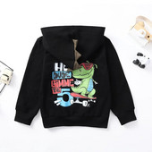 Laste poiste dinosauruste jope sügiseks pikkade varrukatega ja kapuutsiga, soe ja stiilne sügisene laste kampsun 1-6 aastat