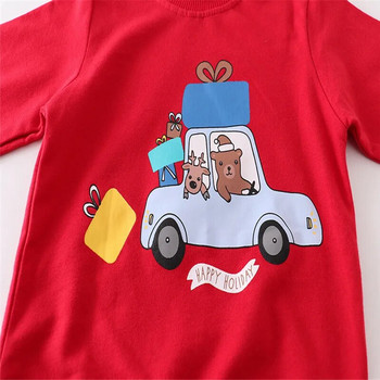 Jumping Meters Φούτερ για αγόρια με κέντημα αυτοκινήτου Βαμβακερά παιδικά ρούχα Φθινοπωρινή άνοιξη Μόδα με κουκούλα μπλουζάκια για νήπια