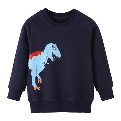 Lēcamie metri Zēnu sporta krekli ar automašīnu izšuvumu Kokvilna bērnu apģērbi rudens pavasara modes mazuļu tērpi ar kapuci