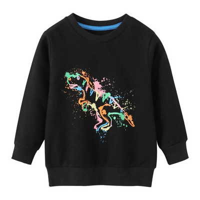 Lēcamie metri Zēnu sporta krekli ar automašīnu izšuvumu Kokvilna bērnu apģērbi rudens pavasara modes mazuļu tērpi ar kapuci