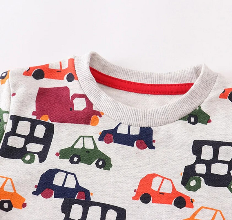 Pulcsik Gyerekruházat Fiúk Lányok Hosszú ujjú Pulcsi Gyerek Őszi/téli divat Rajzfilm autónyomat kerek nyakú laza