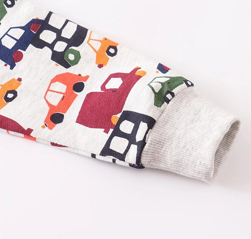 Pulcsik Gyerekruházat Fiúk Lányok Hosszú ujjú Pulcsi Gyerek Őszi/téli divat Rajzfilm autónyomat kerek nyakú laza