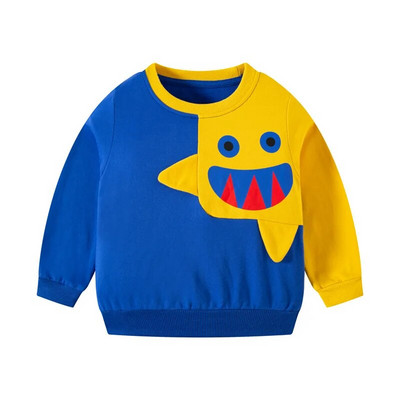 Karikatūra Dinozaurs Mazulis Rudens Zēnu Džemperi Bērnu Kapuči Apģērbi 2–7 gadi Rudens bērni ar garām piedurknēm Sporta krekli Kokvilnas topi