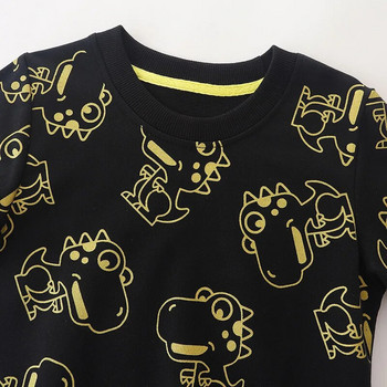 Φθινοπωρινό μπλουζάκι Μόδα μακρυμάνικο Παιδικές κουκούλες Χαριτωμένα κινούμενα σχέδια Δεινόσαυρος Παιδιά Αγόρια Κορίτσια Casual Μπλουζάκια Βαμβακερά ρούχα εξωτερικού χώρου