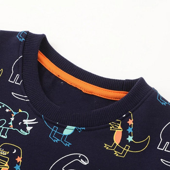 SAILEROAD 2022 Есенни дрехи за момчета 2-7 години Памучни връхни дрехи Бебешки горнища с анимационен динозавър Детски суичъри с качулка за малки деца