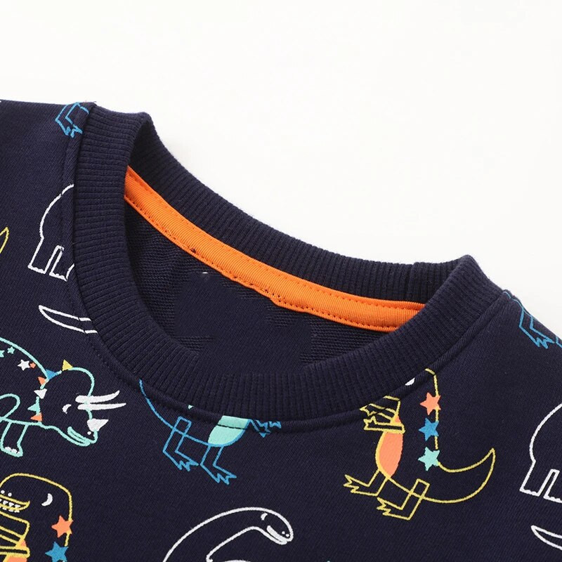SAILEROAD 2022 Φθινόπωρο για αγόρια 2-7 ετών Ρούχα βαμβακερά εξωτερικά ενδύματα κινουμένων σχεδίων Dinosaur Baby μπλουζάκια Παιδικά μπλουζάκια με κουκούλα για νήπια