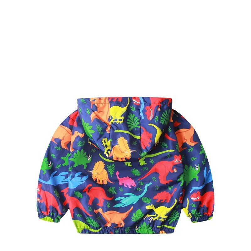 TUONXYE 2-7 metų rudens vaikiška striukė vaikams su gobtuvu paltas berniukams viršutiniai drabužiai vasariniai vėjo striukė mažyliui mielas dinozauras