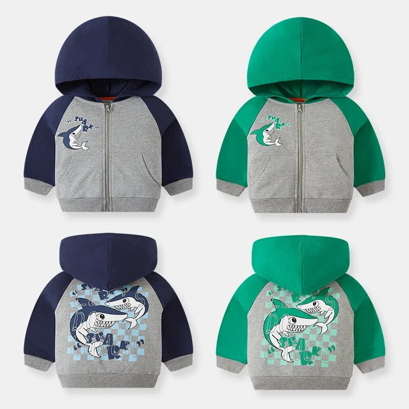 SAILEROAD 2023 Naujasis ruduo 2–7 m. Drabužiai Medvilniniai Viršutiniai drabužiai Animaciniai filmai Rykliai Kūdikiai Berniukai Viršutiniai vaikams Mažylių megztiniai