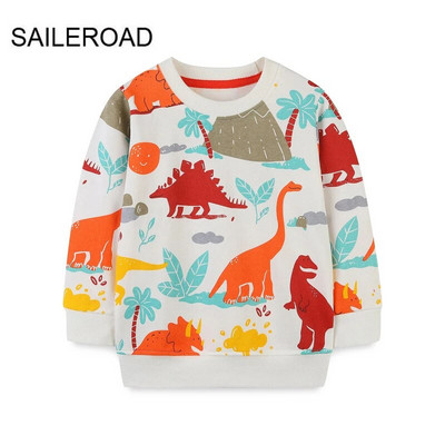 SAILEROAD Pavasaris Nauji berniukai 2-7 metų Drabužiai Medvilniniai Viršutiniai drabužiai Animaciniai filmai Dinozaurai Kūdikių Viršutiniai Mergaitėms Vaikams Mažiems vaikams Megztiniai megztiniai