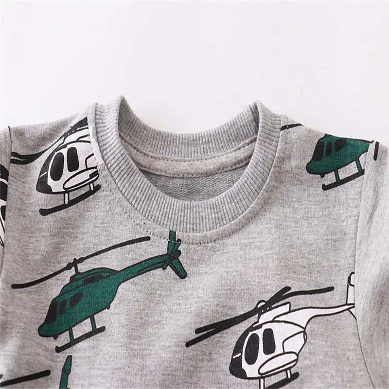Šokinėjimo metrai Naujas atvykimas Animacinis filmas Orlaiviai Berniukams Megztiniai rudeniui Žiema Medvilniniai Vaikiški Drabužiai Mažiems vaikams ilgomis rankovėmis