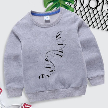 Βρεφικά ρούχα για αγόρια DNA στάμπα με πιάνο Παιδικές κουκούλες άνοιξη Φθινόπωρο Harajuku Φούτερ Αστεία μακρυμάνικο κορυφαίο πουλόβερ για κορίτσια