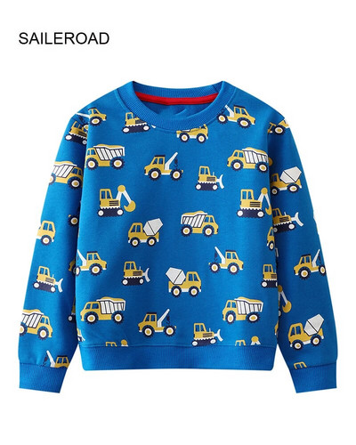 SAILEROAD 2023 Bērnu apģērbi Zēniem Rudens Jauni Apģērbi Kokvilnas Virsdrēbes Karikatūra Ekskavatori Bērnu topiņi Mazu bērnu džemperi Kaputes