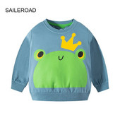 SAILEROAD 2022 jauni džemperi zēniem 2–7 gadus veci apģērbi kokvilnas virsdrēbes multfilmas kronis varde bērnu topiņi bērniem, toddler kapucis