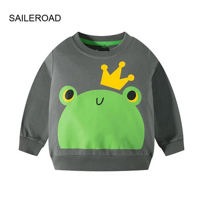 SAILEROAD 2022 jauni džemperi zēniem 2–7 gadus veci apģērbi kokvilnas virsdrēbes multfilmas kronis varde bērnu topiņi bērniem, toddler kapucis