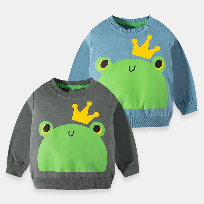 SAILEROAD 2022 jauni džemperi zēniem 2–7 gadus veci apģērbi kokvilnas virsdrēbes multfilmas kronis varde bērnu topiņi bērniem, toddler kapucis