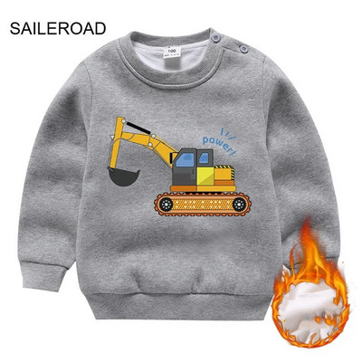 SAILEROAD 2022 jauns rudens zēnu apģērbs kokvilnas virsdrēbes ekskavators flīsa topi bērniem, meiteņu kapuce, džemperi, ziema 2–7 g.