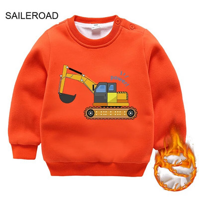 SAILEROAD 2022 jauns rudens zēnu apģērbs kokvilnas virsdrēbes ekskavators flīsa topi bērniem, meiteņu kapuce, džemperi, ziema 2–7 g.