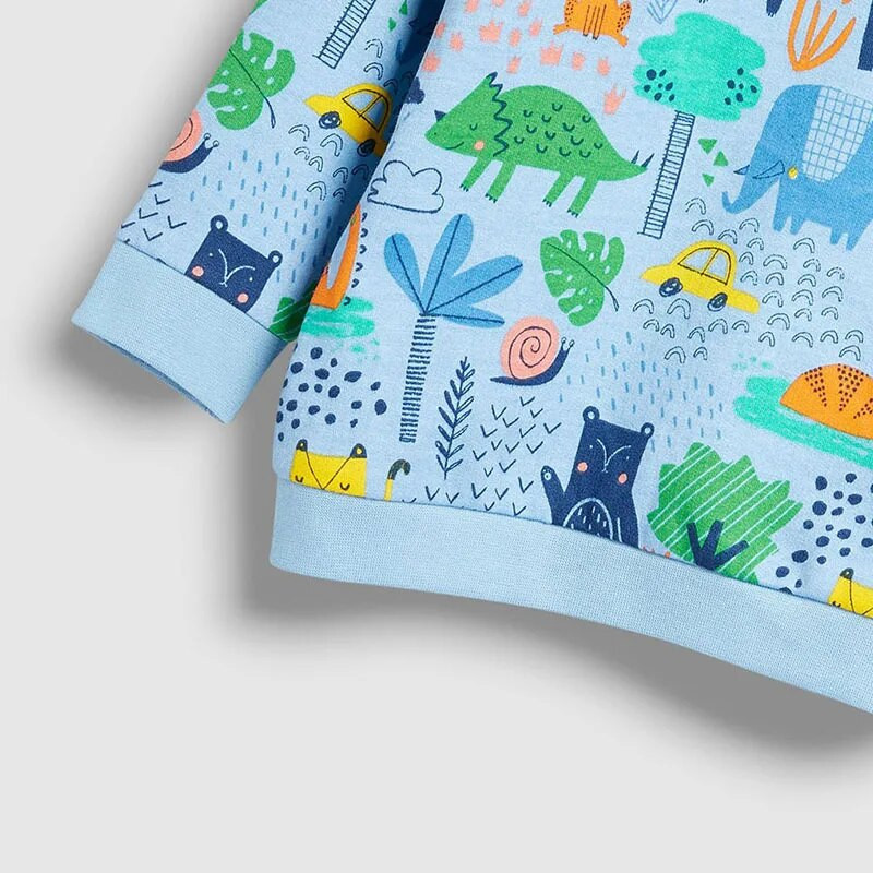 Jauns rudens kokvilnas bērnu brīvs gadījuma džemperis Zēniem zēniem meiteņu pulovers krekli pusaudžiem bērniem dinozauru apdrukas apakšpuses