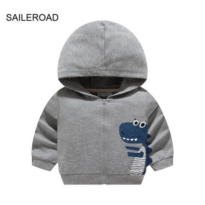 SAILEROAD 2023 Jaunais rudens 2–7 gadi Apģērbi Kokvilnas Virsdrēbes Multfilmas Dinozauri Zēni Zēni Topi Bērniem Mazu bērnu sporta krekli