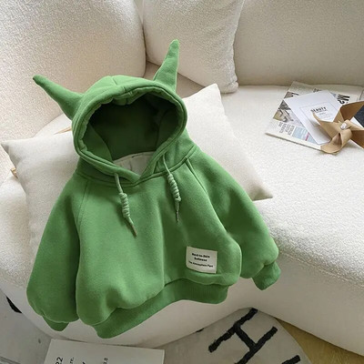 Ziemas zēni jauni džemperi bērniem, polsterēti, biezināti puloveri, bērnu ar kapuci ar garām piedurknēm, piemīlīgi zīdaiņu modes apģērbi 2-8 g.