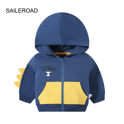 SAILEROAD 2023 Naujasis ruduo 2–7 m. Drabužiai Medvilniniai Viršutiniai drabužiai Animaciniai filmai Dinozaurų Futbolas Kūdikių ir berniukų palaidinukai Vaikiški megztiniai mažyliams