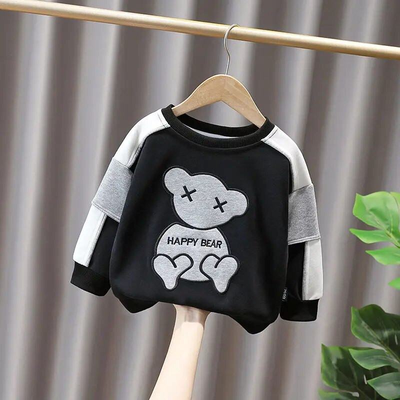 2023. gada pavasaris un rudens Jauns ikdienišķs, daudzpusīgs Preppy stila bērnu apģērbs Modes apdruka, džemperis ar garām piedurknēm