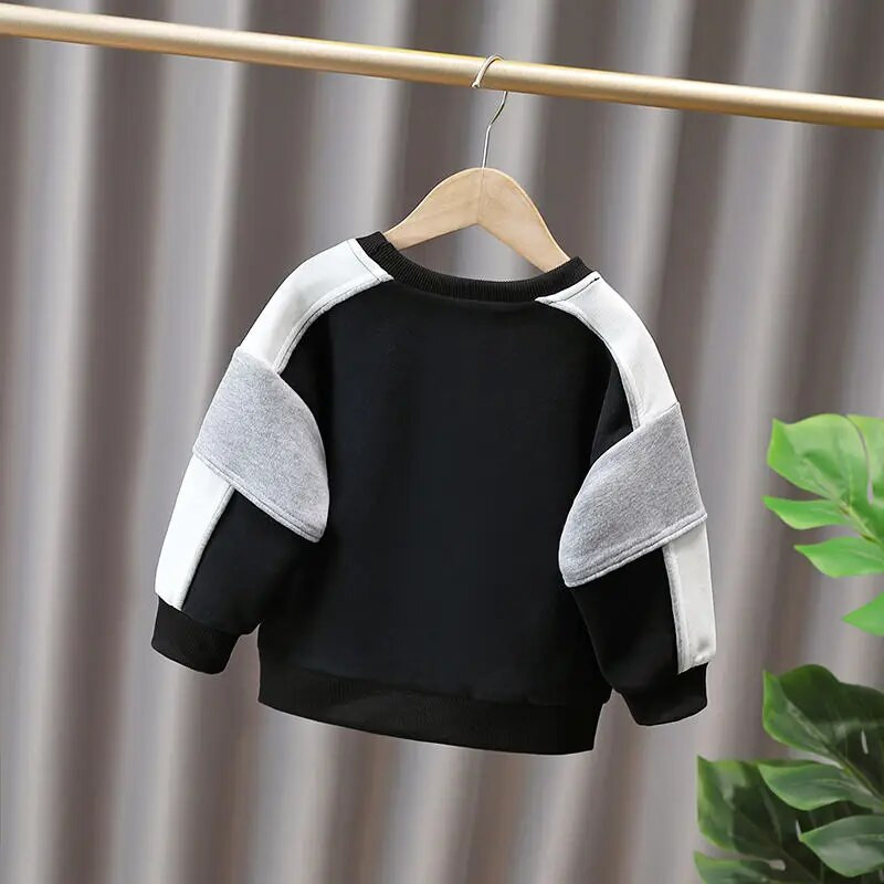 2023. gada pavasaris un rudens Jauns ikdienišķs, daudzpusīgs Preppy stila bērnu apģērbs Modes apdruka, džemperis ar garām piedurknēm
