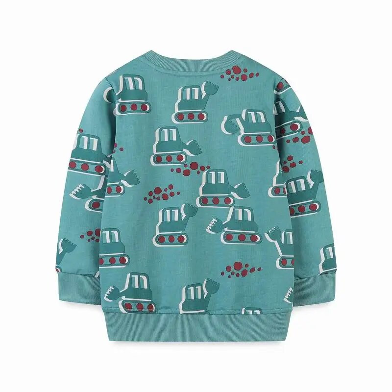 SAILEROAD Άνοιξη 2022 Νέα Αγόρια 2-7 ετών Αγόρια Ρούχα Βαμβακερά καρτούν εκσκαφέας Μπλουζάκια Κορίτσια Παιδικά Φούτερ με κουκούλα για νήπια