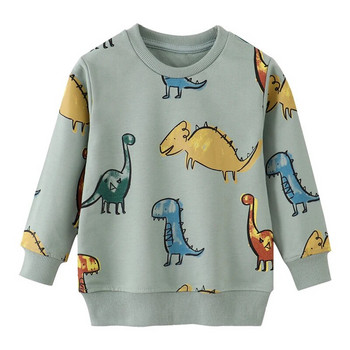SAILEROAD 2022 Есенни дрехи за момчета 2-7 години Памучни връхни дрехи с анимационни динозаври Бебешки горнища Детски суичъри с качулка за малки деца