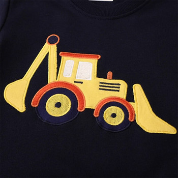SAILEROAD 2023 Νέα Φθινοπωρινά Ρούχα Βαμβακερά εξωτερικά ενδύματα Cartoon Excavator Tops Παιδικά μπλουζάκια με κουκούλα για νήπια 2-7 ετών