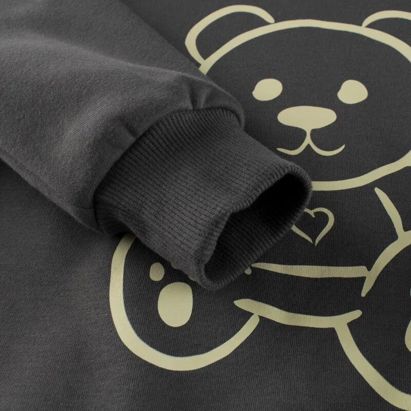 Cartoon Bear Hoodies Boys 2023 Winter New Warm Velvet παιδικό φούτερ Casual μακρυμάνικο πουλόβερ κορυφαία παιδική στολή