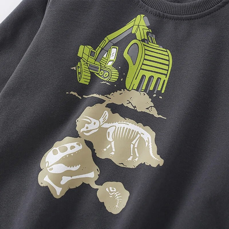 SAILEROAD Άνοιξη Νέα Αγόρια 2-7 ετών Ρούχα Βαμβακερά εξωτερικά ενδύματα κινουμένων σχεδίων εκσκαφέας δεινόσαυροι Baby tops Παιδικά μπλουζάκια για νήπια