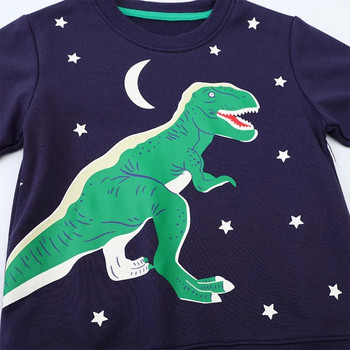 Суичър Little maven 2023 Есенен светещ анимационен динозавър Ежедневни дрехи за деца 2-7 години