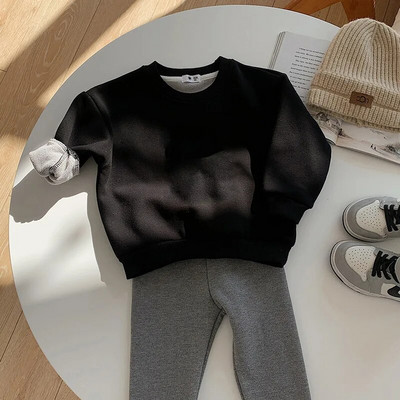 Bērnu plīša džemperis, 2023. gada rudens/ziemas zēnu viengabalains, flīsa, kultūras krekls, silts, ziemas krekls