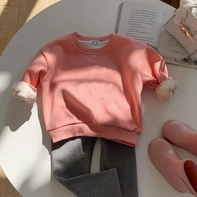 Bērnu plīša džemperis, 2023. gada rudens/ziemas zēnu viengabalains, flīsa, kultūras krekls, silts, ziemas krekls