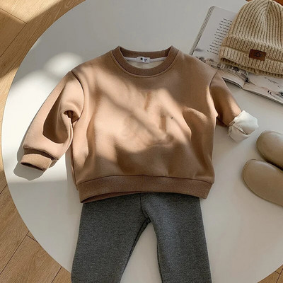 Bērnu plīša džemperis, 2023. gada rudens/ziemas zēnu viengabalains, flīsa, kultūras krekls, silts, ziemas krekls