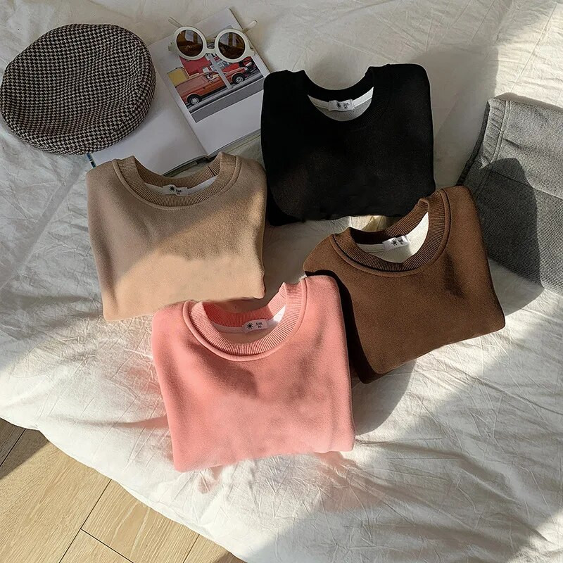 Bērnu plīša džemperis, 2023. gada rudens/ziemas zēnu viengabalains, flīsa, kultūras krekls, silts, ziemas krekls