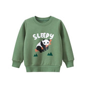 Bērnu plīša džemperi 2023. gada ziemas jauns zēnu vilnas džemperis, multfilmas Panda siltas kapuces ar garām piedurknēm, bērnu apģērbs