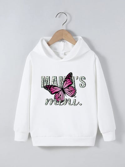 Vaikiški megztiniai, mergaičių drabužiai, drugeliai marginti megztiniai, vaikiški, pavasariniai ir rudeniniai marškinėliai berniukams 4–12 metų skaitmeniniai megztiniai su gobtuvu