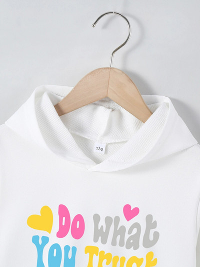 4–12-aastased lapsed, pusa, tüdrukute riided, tähestikuga trükitud kampsun, laste kevad- ja sügisene sviiter, mugav vabaaja kapuutsiga kampsun