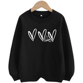 It`s Love Kids Φούτερ στάμπα Φθινοπωρινή Slim Fit Elastic Fabrics Boys and Girls Crew Lack Black Φούτερ για παιδιά