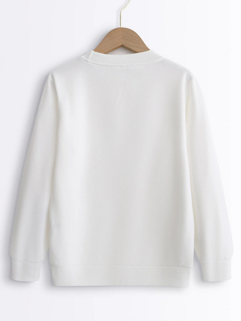 It`s Love Kids Φούτερ στάμπα Φθινοπωρινή Slim Fit Elastic Fabrics Boys and Girls Crew Lack Black Φούτερ για παιδιά