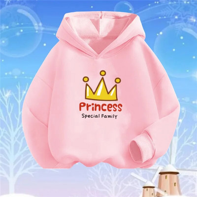 Rozā sirds ziedu apdrukas kapuces meitenēm ar garām piedurknēm džemperis, brīvs džemperis pavasara rudens kokvilnas pamata modes apģērbi